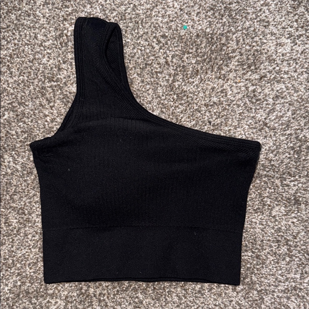 One-Shoulder Black Crop Top - Women Intimates & Sleepwear